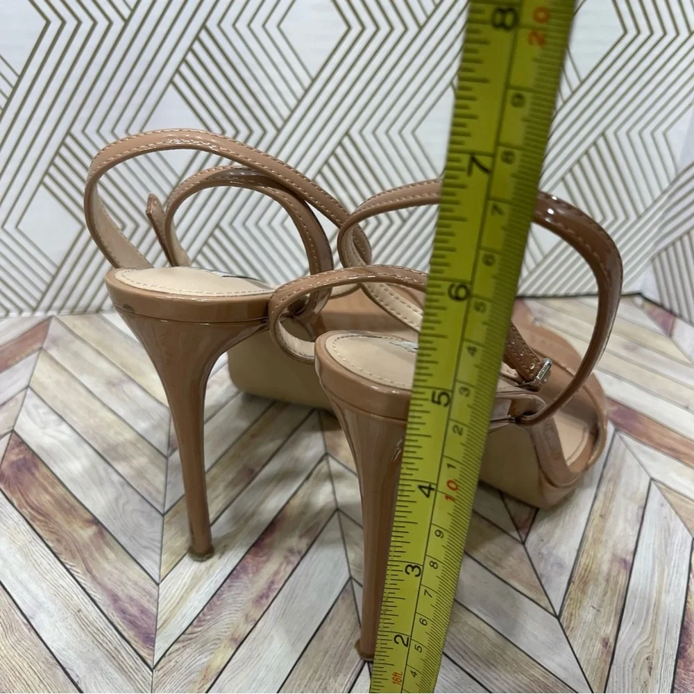 Steve Madden+ WAFER TAN PATENT+👠 Stiletto ‎ Size 8 sb